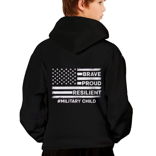 Month of Military Purple Up for Brave Military Kids Hoodies for Teen Girls Boys Kangaroo Pocket Sweatshirt2