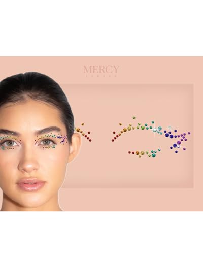 Cat Eye Crystal in Rainbow by Mercy London Beauty Costume Accessories Face Gems Jewels All in One Stick On Sticker