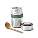 BLACK + BLUM Vacuum Food Flask | Leak Proof Insulated Stainless Steel Lunch Container with Ladle Spoon for Hot and Cold Food | Travel, Office Lunch Box for All Ages | Olive 13.5 oz / 400 ml
