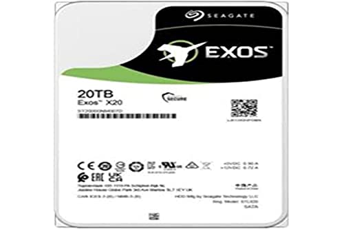 Seagate Exos X20 ST20000NM000D 20 TB Hard Drive - Internal - SATA (SATA/600) - Conventional Magnetic Recording (CMR) Method - Storage System, Video Surveillance System Device Supported - 7200rpm - 285