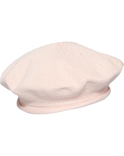LOEVENICH Damen Baskenmütze aus Baumwolle in Bester Strick-Qualität mit modischem Rollrand Soft Nude