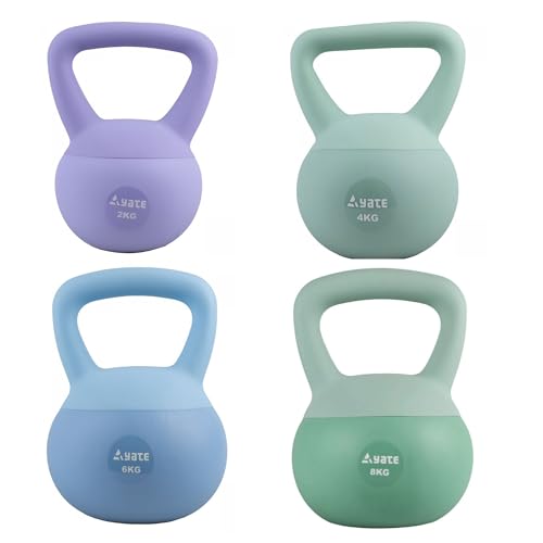 Yate Soft Kettlebell - Pesa rusa suave para el suelo con mango ergonómico y relleno suave, 2 kg, 8 kg