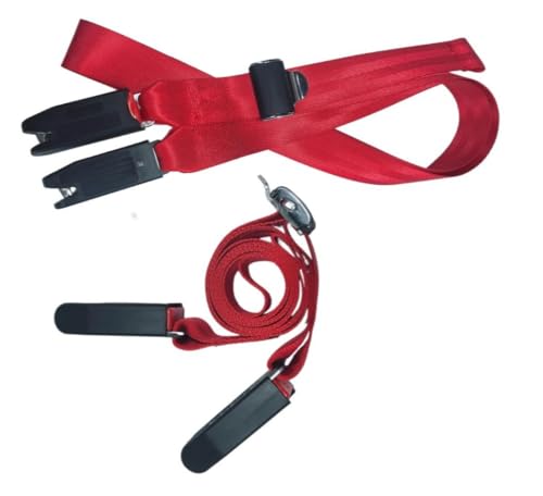 Strap Pads Compatible with 1 Pcs Universal ISOFIX Kids Seat Car Fixing Straps Covers with Latch Interface Accessory Cover Set (Red)