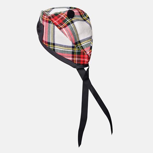Image of Glengarry Cap-Traditional Scottish Hat, Acrylic Wool Tartan Glengarry hat, Kilts /Bagpipes Accessories