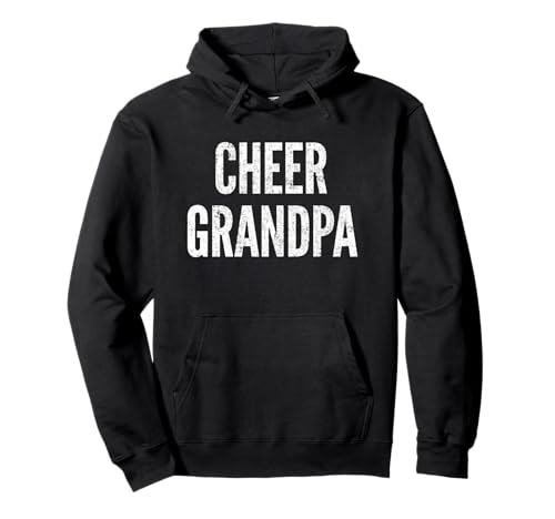 Cheer Grandpa Cheerleading Matching Grandparents Black Pullover Hoodie