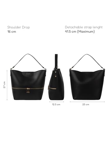 Image of Ophelia Women's Vegan Leather Tote Bag | Structured Top Handle Handbag with Magnetic Closure & Removable Pouch | Spacious Office & Everyday Carry Bag