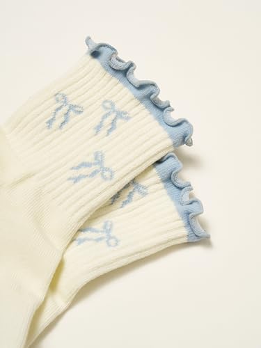 Image of Shapes Studio Half Calf Grip Socks, Cute Fruit Pilates Socks, Ruffle Socks, Non-Slip for Barre Yoga