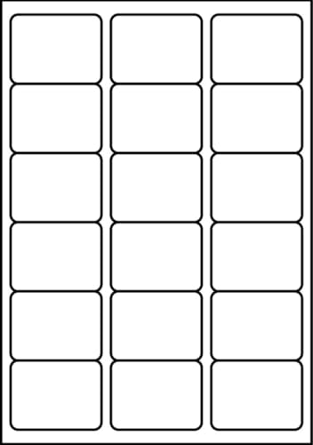 Image of SmithPackaging A4 Self Adhesive Address Labels, 18 Labels Per Sheet, 20 Sheets, 63.5 x 46.6mm, 360 Labels