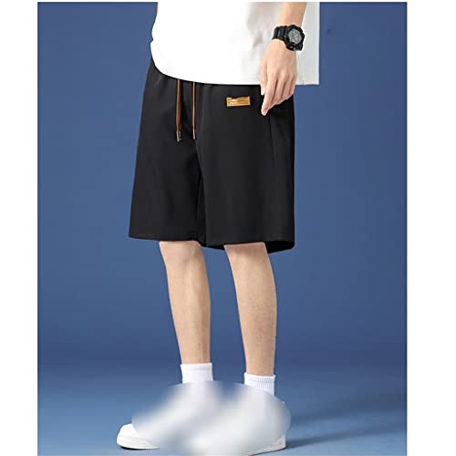 Shorts de soie de glace contre la chaleur short de sport noir fluide à cordon