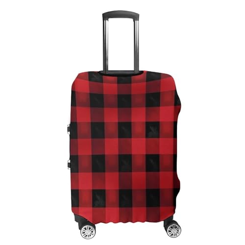 Red Black Buffalo Check Plaid Luggage Covers Tsa Approved Suitcase Cover Elastic Washable Luggage Sleeve Carry on Cover Protector Anti-Scratch Suitcase Protector Fits 19-30 Inch Case(XL)4