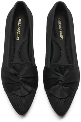 DREAM PAIRS Flats for Women Pointed Toe Foldable Knit Ballet Flat...
