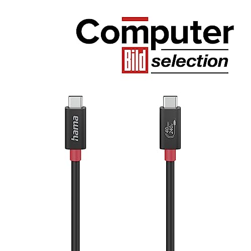 Hama USB C Cable E Marker USB4 Gen3 40Gbps 5A 240W 1.00m, black, Normal - Image 2