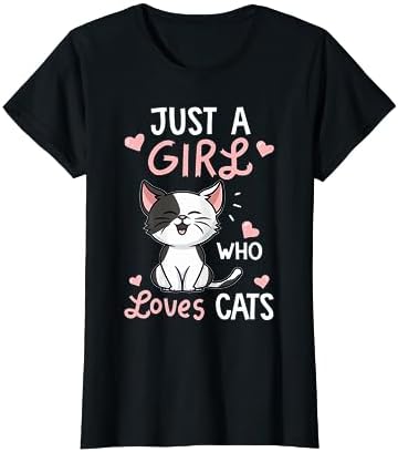 Just A Girl Who Loves Cats Tshirt Cute Cat Lover Gifts T-Shirt
