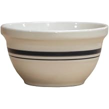 Ohio Stoneware Dominion Mixing Bowl, Stoneware, 10 Inch, Black Stripe, Lead-Free Glaze, Microwave and Oven Safe, 3.94 Qt.