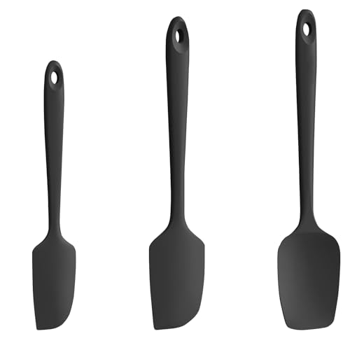Set di 3 spatole in silicone, 315 ℃, resistente al calore, flessibile, utensili da cucina per cuocere, antiaderente, per cucinare, mescolare, raschiare