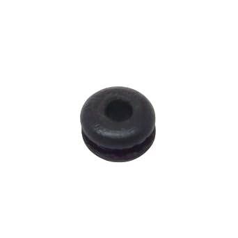 Black SBR Rubber Push-in Grommet - 1/4" Hole, 1/8" ID, 100 Pack
