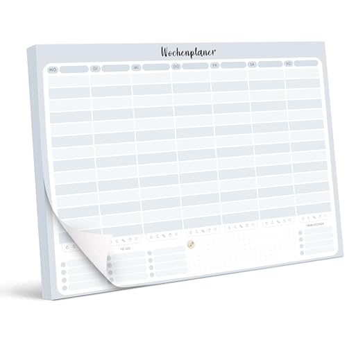 BIROYAL 2026 Wochenplaner Block Undatiert A4 (50 Seiten) - Weekly Planner mit To Do Liste - Wochenkalender - Wochen Planer mit Wochenübersicht&Einkaufsliste - Schreibtischunterlage Papier für Aufgaben