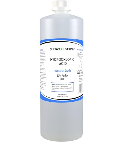 Duda Energy Industrial Grade Hydrochloric Acid 32% Pure 32 Fl Oz 950ml