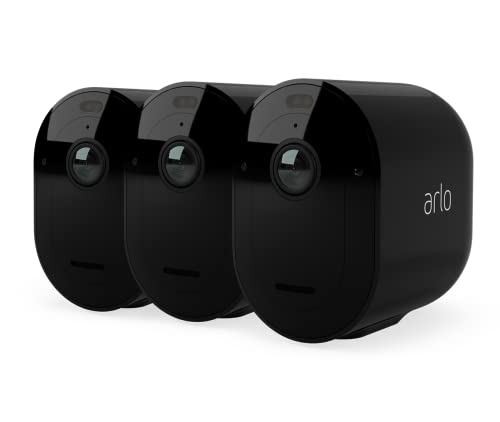 Arlo Pro 4 Telecamera Wi-Fi Esterno Senza Fili, 2K Hdr, 160° Visione Notturna Colori, Sirena, Rilevamento Movimento, Audio Bidirezionale, Prova Arlo S