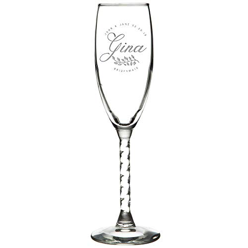EXPRESS Personalized 5.75 oz Champagne Flute Engraved Glass Gift-Quinceanera Bar Mitzvah Bat Mitzvah