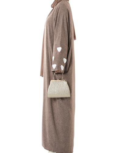 Embroidered Long Sleeve Muslim Cardigan Open Front Dubai Abaya Turkish Pull-On Eid Clothes3