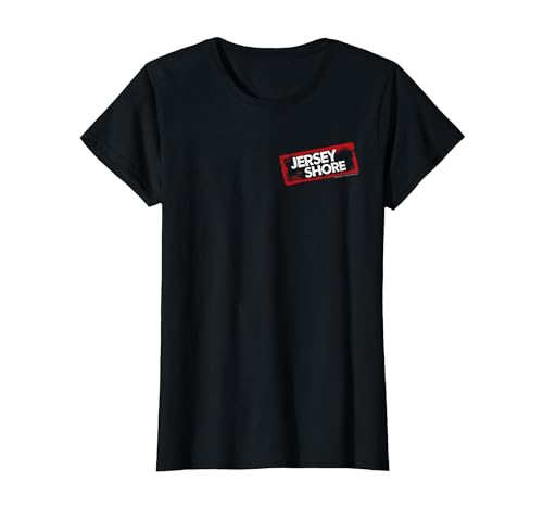 Jersey Shore Small Chest Logo Reality TV Show T-Shirt, Women, Black, 3X-Large