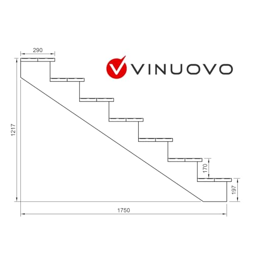 Escalera exterior de madera de 100cm de ancho y 7 peldaños para terrazas y balcones 3