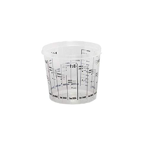 Taza graduada de plástico para uso profesional, conservación de pinturas, líquidos, carrocería, 50 tazas de 1,4 l