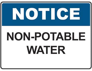 Non Drinking Water Pipeline Usage Warning Identification Sign 12x8 Inch