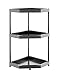villertech Corner Shelves 3 Tier Small Corner Bookshelf Kitchen Bathroom Standing Shelf Display Rack Storage Rack Plant Stand Black