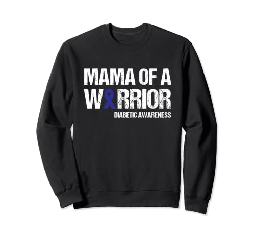 Mama Of A Warrior T1D - Soporte para diabéticos con cinta azul Sudadera