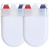 Face Paint Crayons Non-Fading Red White Blue Face Paint 2Pcs Portable Sticks Sports Eye Black Stick for Softball Football Baseball Parade Home.