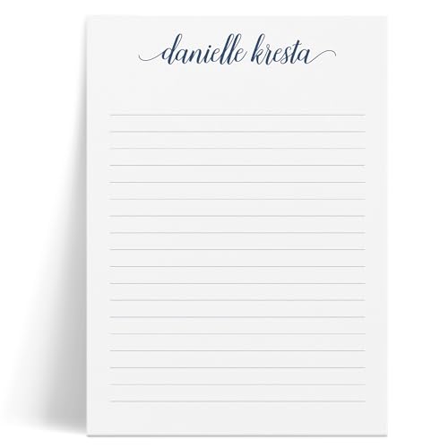 Personalized Notepad for Women or Girls w/Lowercase Custom Name, Simple Personalized Stationery Notebook, To Do List, Memo Pad, Your Choice of Size, Sheet Count and Color - Graceful Pad