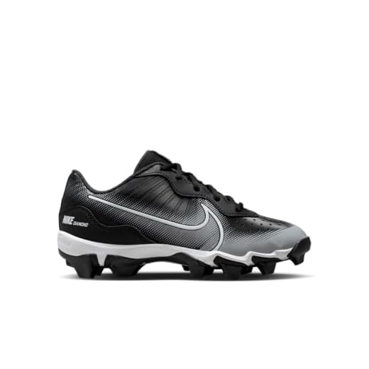 Nike Alpha Huarache 4 Keystone Boy's Rubber Baseball Cleats Black | Gray Size 5.5 Medium