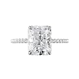 JEWELERYIUM 5.0 CT Radiant Cut, Colorless Moissanite Engagement Ring, Wedding/Bridal Ring Set, Solit