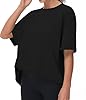 THE GYM PEOPLE Women's Casual Oversized T-Shirts Summer Crewneck Short Sleeve Workout Basic Tee Tops Black #1