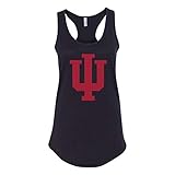 UGP Campus Apparel LT02 - Indiana Hoosiers Primary Logo Womens Racerback Tank - Medium - Black