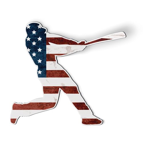 Baseball Player American Flag Magnet for Car Fridge Locker