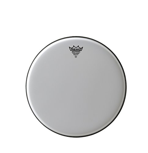 Remo White Suede Emperor 15in, Chrome, 15"