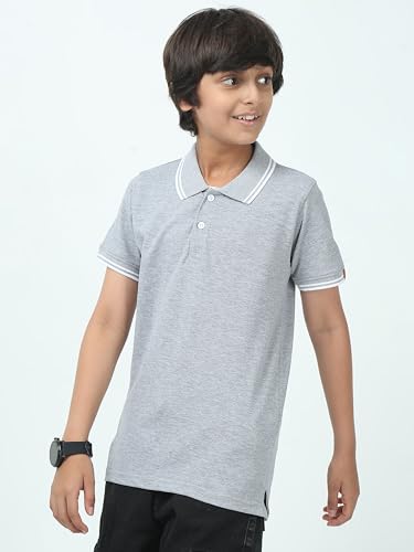 Image of Cotton Polo T-Shirt for Kids Boys Girls Half Sleeve, Regular Fit Tees for Boys Collared Casual Tshirts | Soft & Breathable Biowash Fabric | Half Sleeve