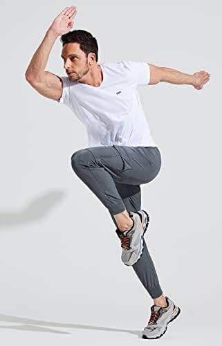 Libin Men's Lightweight Joggers Quick Dry Cargo Hiking Pants Track Running Workout Athletic Travel Golf Casual Outdoor Pants, Grey L #TOP4