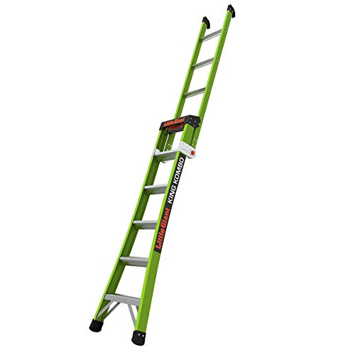 Little Giant Ladder Systems 13610-001 Green King Kombo Pro 6' A frame 10’ Extension-Hi-Viz Type 1AA, 6 Ft