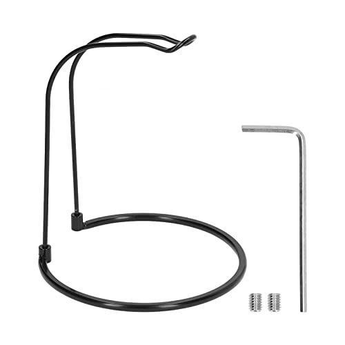 Culnflun Reel Rack Stainless Steel Lightweight Detachable U Shaped Upper Frame Round Base Fishing Gear Stand for Storing Reels (Black)