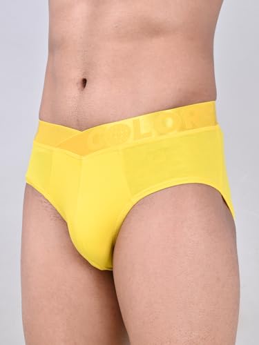 Image of Rupa Colors Modern Solid Brief for Men, Cotton Blend, Regular Fit, Outer Elastic, Pack of 1