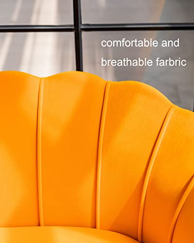 Sofa Chair Petal-Shaped Velvet Sofa With Metal Legs High Density And High Resilience Sponge Cushion Breathable Fabric Sofa Chairs For Living Room Bedroom Office Small Space #TOP2