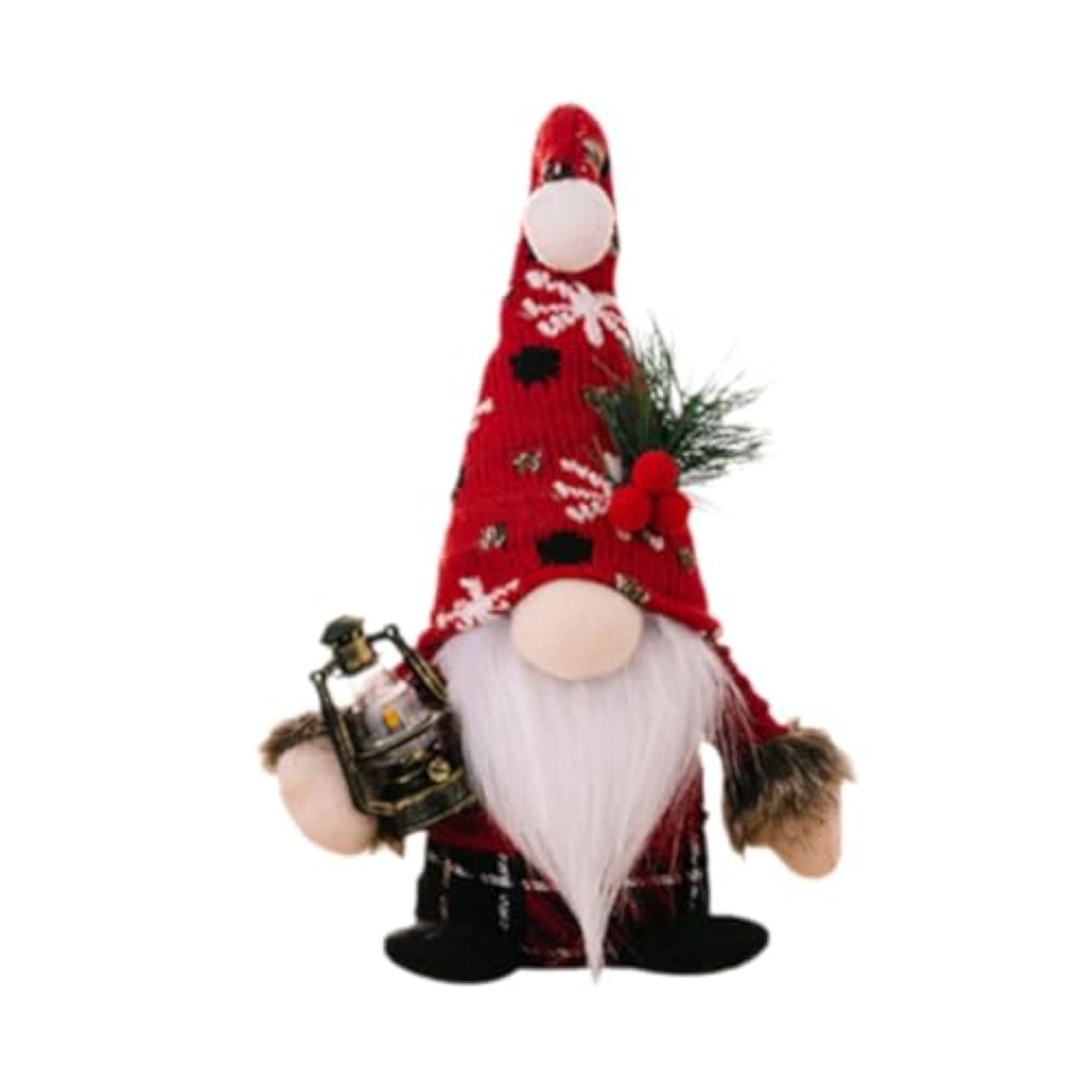 Gnome Doll Decoration with Lamp for Christmas Decor