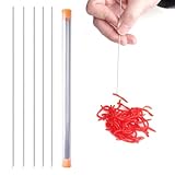 KOBONA 5 Piezas Aguja de Enganche de Lombriz de Tierra Aguja de Cebo de Lombriz Aguja de Pesca de Lombriz de Acero Inoxidable Fácil de Usar Aguja de Gancho de Lombriz Hueca Accesorios de Pes
