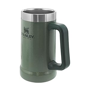 Stanley Classic Vacuum Stein 0.7L Hammertone Green – Houdt bier 7 Uur Koud – Bierpul van roestvrijstaal – Dubbelwandige Isolatie – Lekvrij – Vaatwasserbestendig