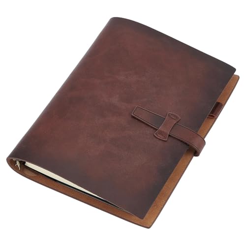 Journal intime A5 cuir bordeaux 6 anneaux cadeau idéal pour écrivains