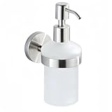 Hand Soap Dispenser Wall Mount, Glass Pump Bottle for Kitchen & Bathroom, Dish Soap Dispenser with Stainless Steel Pump, Dispenser Pump Bottle for Lotions,Liquid Soaps